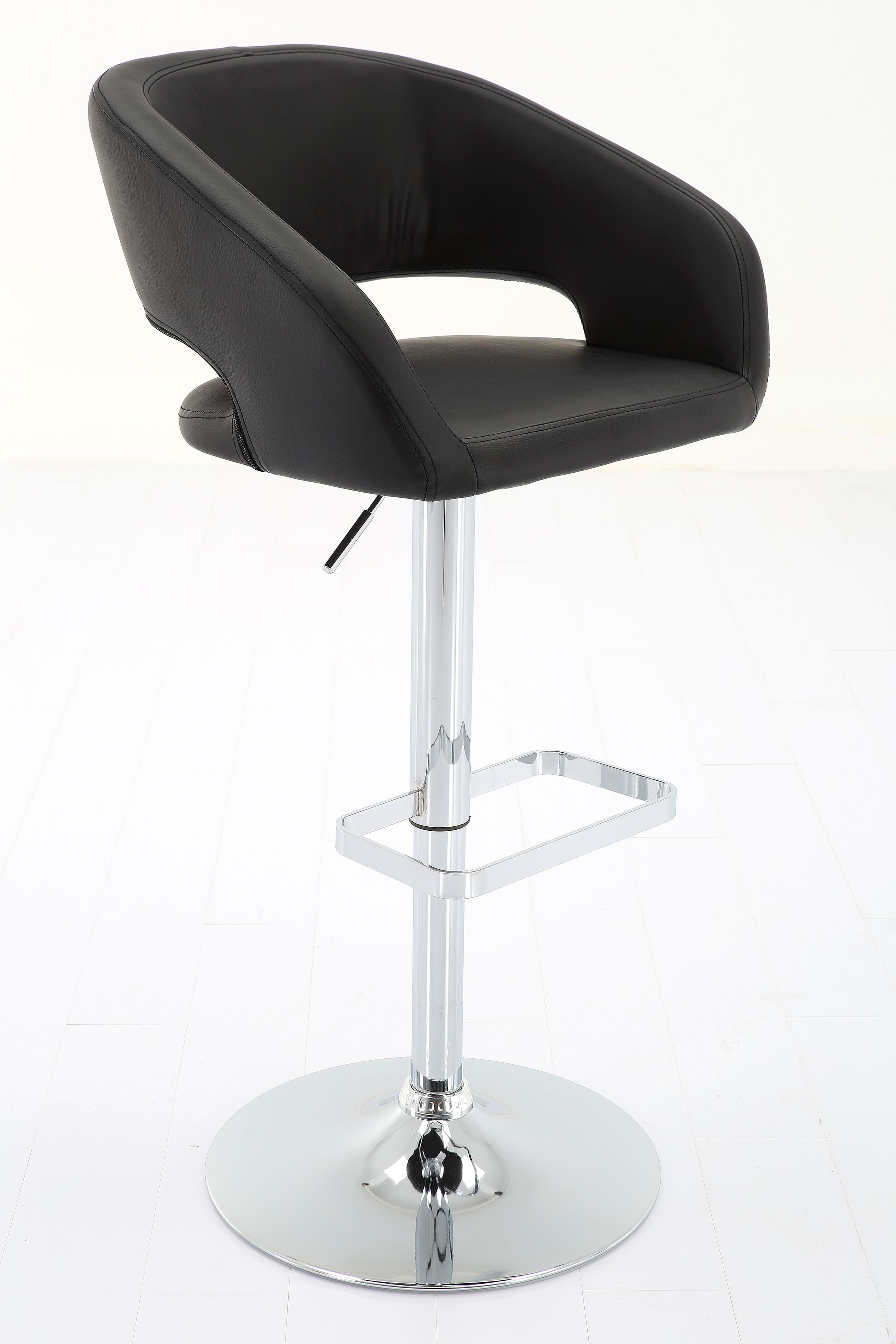 black base adjustable bar stool on Vogue Furniture Direct Adjustable Leather Barstool Black Vf1581034 Walmart Com Walmart Com