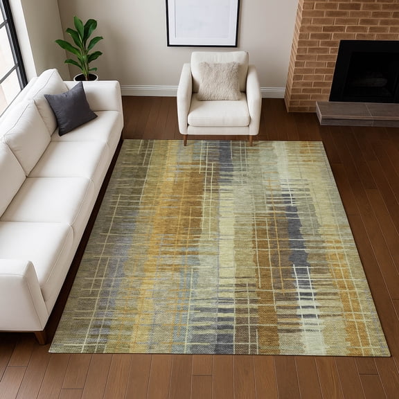 Addison Rugs Chantille Indoor/Outdoor Transitional Stripes Aloe Machine Washable Rectangle Rug, 10' x 14'