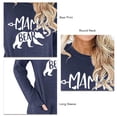 thumbnail image 5 of Sudadera de cuello redondo con estampado de oso, manga larga, azul oscuro, talla XL, suave, para uso diario para mujer, 5 of 5