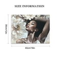 thumbnail image 3 of PIKWEEK African American Wall Art White Flower on Black Women Head Picture Prints Vintage Abstract Canvas Art Paintings Black Art Wall Decor 12*16inch/16*20inch, 3 of 6