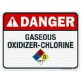 thumbnail image 1 of Danger Gaseous Oxidizer Chlorine Sign, Pool Sign,, 1 of 1