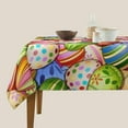 thumbnail image 4 of Spring Easter Tablecloth 54X54 Inch Square Bunny Eggs Tablecloth Spring Colorful Rabbit Eggs Table Cloth Dust-Proof Wrinkle Resistant Rustic Tablecloth for Home Dining Room Party, 4 of 6