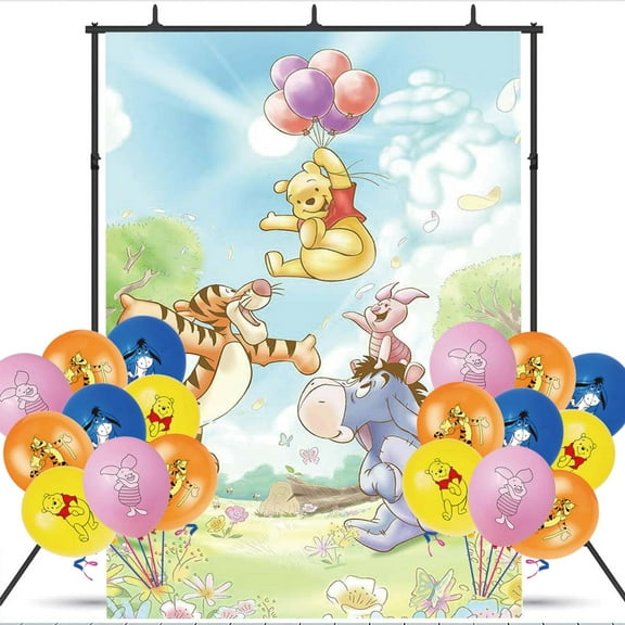 Winnie the Pooh Party Decorations Backdrop Banner Balloons Taspestry Wall Decor Background Poster Decor Supplies