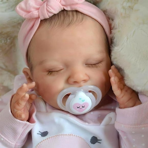 RSG Poupées Bébé Reborn 20 Pouces Nouveau-Né Réaliste Poupées Bébé Corps Entier Vinyle Bébé Fille Endormie Poupées Bébé Réalistes avec Accessoires Jouets Ensemble Cadeau pour Enfants 3+