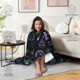 thumbnail image 4 of Wearable Blanket,Black Halloween Ghost Spider Pattern Hooded Wearable Flannel Blanket for Adults & Teens,Winter Poncho Shawl Wrap Cape Cozy Anti-Pill,50"x60", 4 of 5