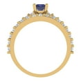 thumbnail image 4 of Clara Pucci 18K Yellow Gold 1.325 Simulated Tanzanite Engraveable Engagement Ring + Wedding Band Set, 4 of 7
