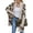 Khaki, variant on Women'S Y2k Open Front Knitted Sweater Leopard Print Long Batwing Cardigan Fall Winter Loose Coat Gray M