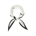 thumbnail image 1 of INSPIRE CHIC Mujeres Bufanda de Seda Rayada Simple con Color Contrastante, Pa?uelo para la Cabeza, Bufandas para el Cuello, Blanco 115x35cm/45.3x13.8 pulgadas (LxW), 1 of 6