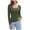 Olive Green, variant on Fashion Women's Undershirt Solid Striped Bottoming Shirt Round Neck Long Sleeve Top Under Shirts,Pink