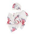thumbnail image 3 of Manta Swaddle para bebé con gorra de bebé Envolturas de fotografía para recién nacidos suaves Eccomum 80x80cm y flor 3, 3 of 7