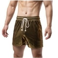 thumbnail image 2 of Qulqfy Gym Shorts Men Bronze Summer Shorts Solid Elastic Waist Spring Shorts with Pockets for Men 3XL, 2 of 6