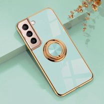 Allytech Compatible for Galaxy S22 5G Case with Ring Holder Kickstand Magnetic, Shockproof Soft TPU Bumper Cover Electroplated Protective Case for Samsung Galaxy S22 5G, Mint