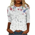 thumbnail image 2 of Craaazy Christmas Tops for Women Christmas Holiday Print 3/4 Sleeve Xmas Blouse Gifts, 2 of 5