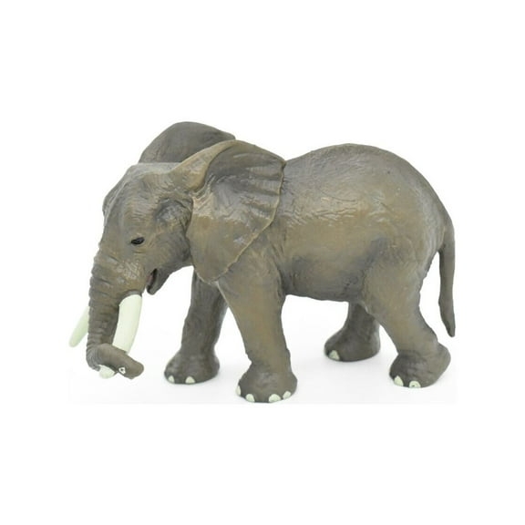 Elephant Toy, African, Elephantidae, Museum Quality Rubber Figure, Model, Educational, Animal, Hand Painted, Figurines 6" CH118 BB95