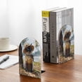 thumbnail image 5 of Susaid Cat In Sun Hat Print Wooden Bookends Decorative Book Ends for Shelves Heavy Books Holder Organizer Non-Slip Desk Book End for Kids Room Office School 1 Pairs, 5 of 8