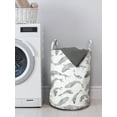 thumbnail image 3 of Fish Laundry Bag, Abstract Sketchy Marine Life Inspired Illustration Line Art Underwater Theme, Basket with Handles Drawstring Closure for Laundromats, 13" x 19", Black White Grey, by Ambesonne, 3 of 4