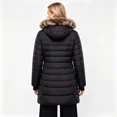 thumbnail image 3 of Winter Puffer Coat for Women Thicken Fleece Lined Down Jacket Waterproof Faux Fur Detachable Hooded Parka, Black M, 3 of 8