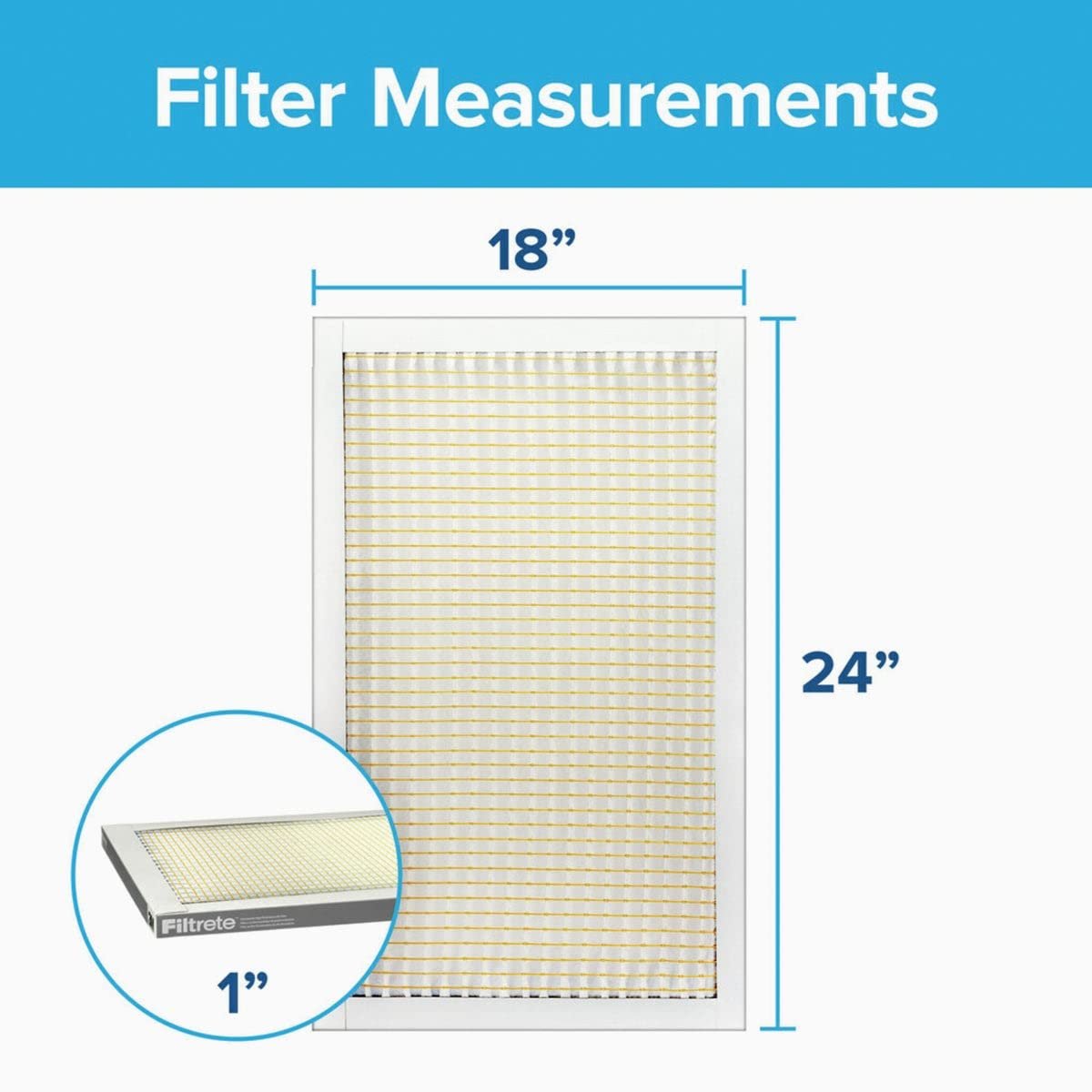 3M Basic Air Filter 300MPR Washable - Dust Removal - 18 x 24 x 1