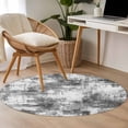thumbnail image 4 of Round Rugs 4Ft, Black Grey Ombre Round Area Rug Washable Indoor Throw Carpet, Gradient Abstract Art Vintage Soft Non Slip Circle Rug for Kitchen Nursery Room Home Decor Aesthetic, 4 of 8