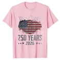 thumbnail image 4 of CUSTG Women T-Shirts Casual Short Sleeve Round Neck T Shirt With Letter Print American Flag Print Round Neck Everyday Independence Day Classic 1776-2026 Tops, 4 of 4