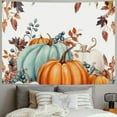 thumbnail image 2 of Fenyluxe Pumpkins Berries Leaves Print Tapestry Short Plush Wall Hanging Art Unique Home Decor for Living Room Bedroom Dorm 40x60inch, 2 of 6