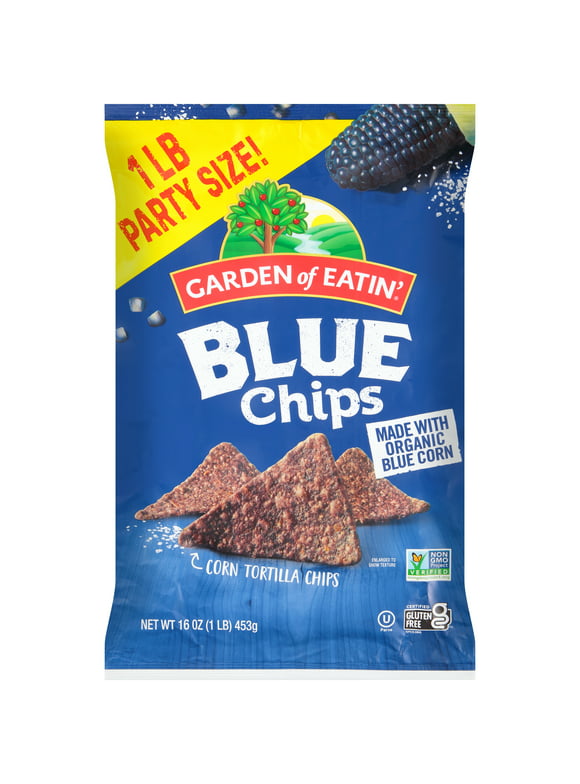 Garden of Eatin' Organic Salted Blue Corn Tortilla Chips, Party Size, 16 oz