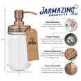 thumbnail image 2 of Jarmazing Products Mason Jar Soap Dispenser - Copper - With 16 Ounce Clear Mason Jar - Made from Rust Proof Stainless Steel, 2 of 2
