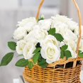 thumbnail image 4 of 12 Piezas de Rosas Artificiales Flores Artificiales Deco Rosas Falsas Blancas 50 cm, 4 of 5