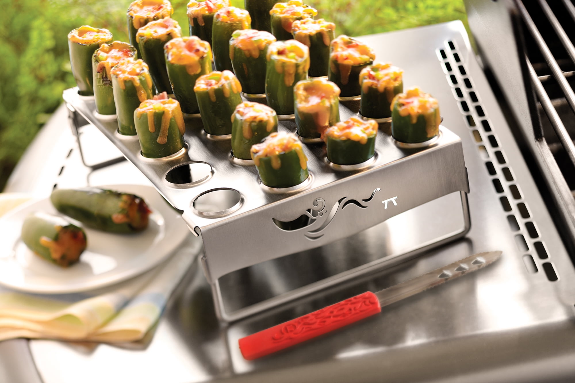 Stainless Steel Jalapeno Roaster & Chicken Leg Roaster with Jalapeno