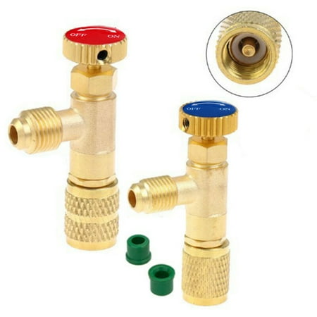 

2Pcs Copper Air Conditioning Charging Adapter For R22/R410A 1/4 Safety Valve Set