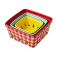 The Pioneer Woman Gingham 3Piece Ceramic Fruit Basket Set