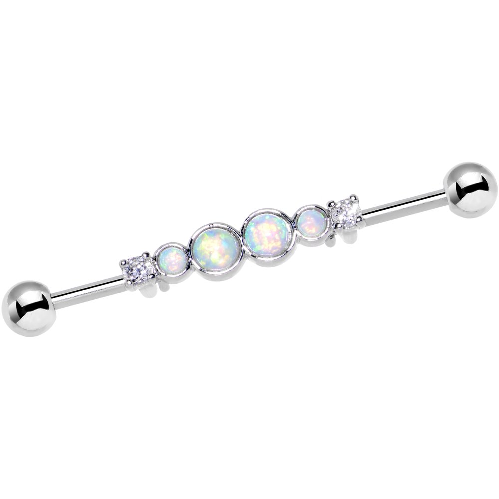 Body Candy Body Candy Stainless Steel White Synthetic Opal Clear