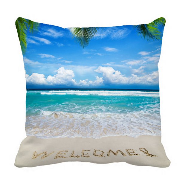 PHFZK Tropical Island Palm Trees Pillow Case, Written in a