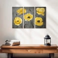 thumbnail image 2 of Elephant Stock Yellow Poppies Wall Art - Horizontal Multi Panel Canvas - Living Room Wall Decor - Floral And Botanical Multi Panel - Gray And Yellow Decor - 23" x 14", 2 of 4