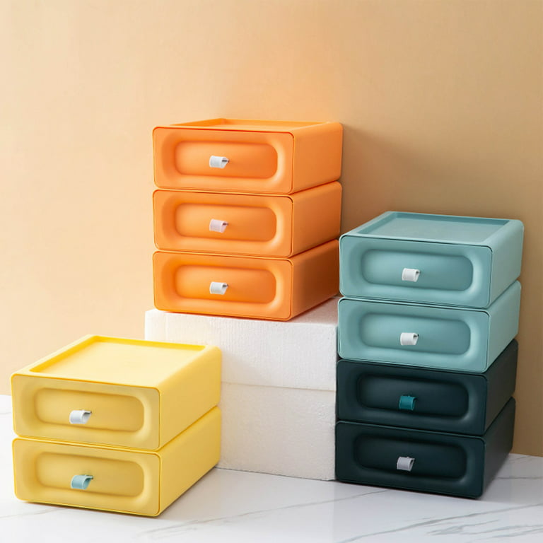 Stackable Desktop Plastic Storage Drawers Set Desktop Organizer Multi-color  USA