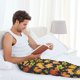thumbnail image 5 of Fotbe Colorful Maple Leaves Pantalones de Pijama para Hombre, Pantalones de Dormir, Pantalones de Casa con Cintura Ajustable y Bolsillos-Small, 5 of 6