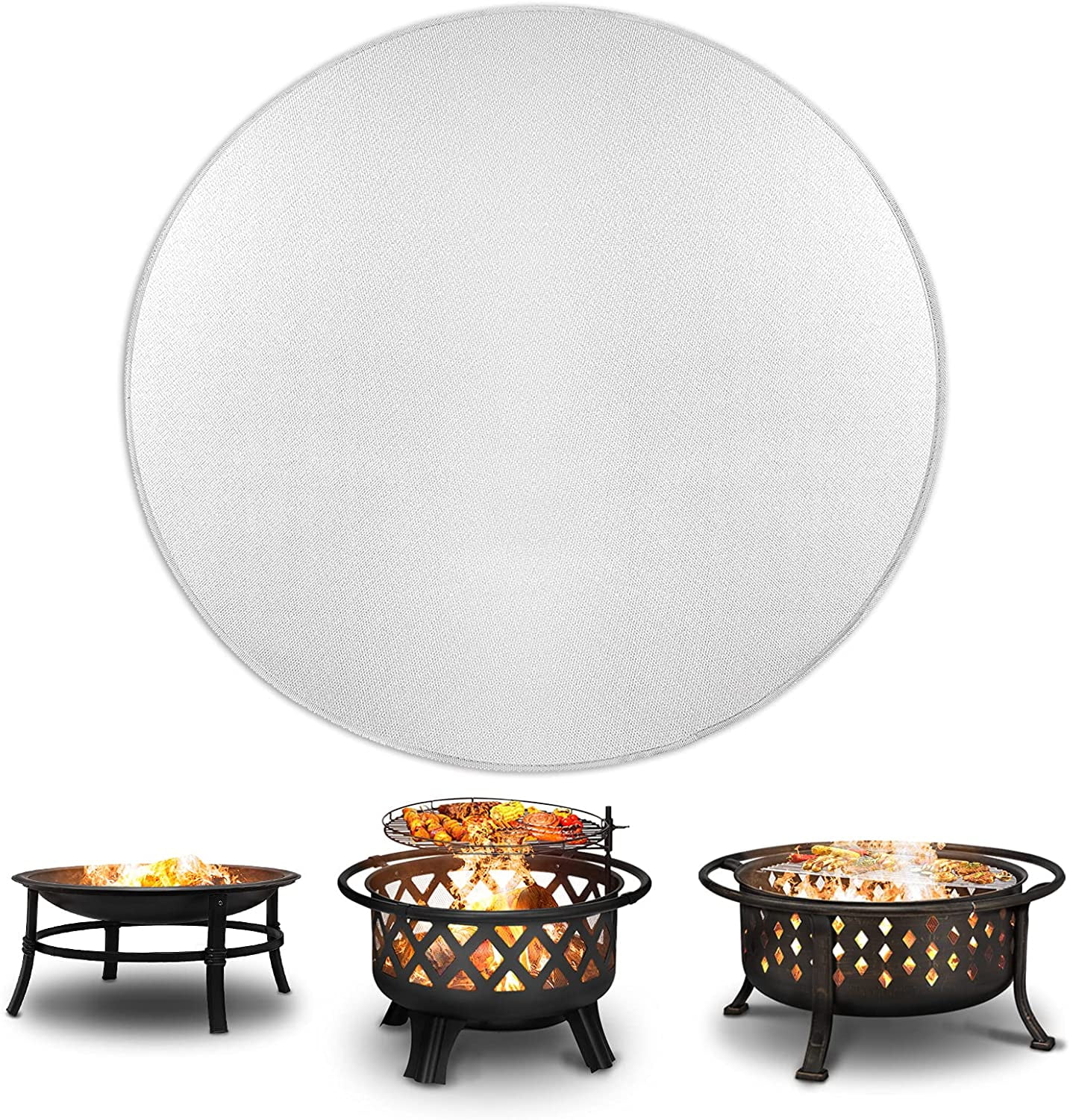 36inch Fire Pit Mat for Under Fire Pit Round Fireproof Mat for Deck