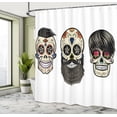 thumbnail image 5 of Ambesonne Skull Shower Curtain, Foral Shaped Head, 69"Wx84"L, Multicolor, 5 of 5