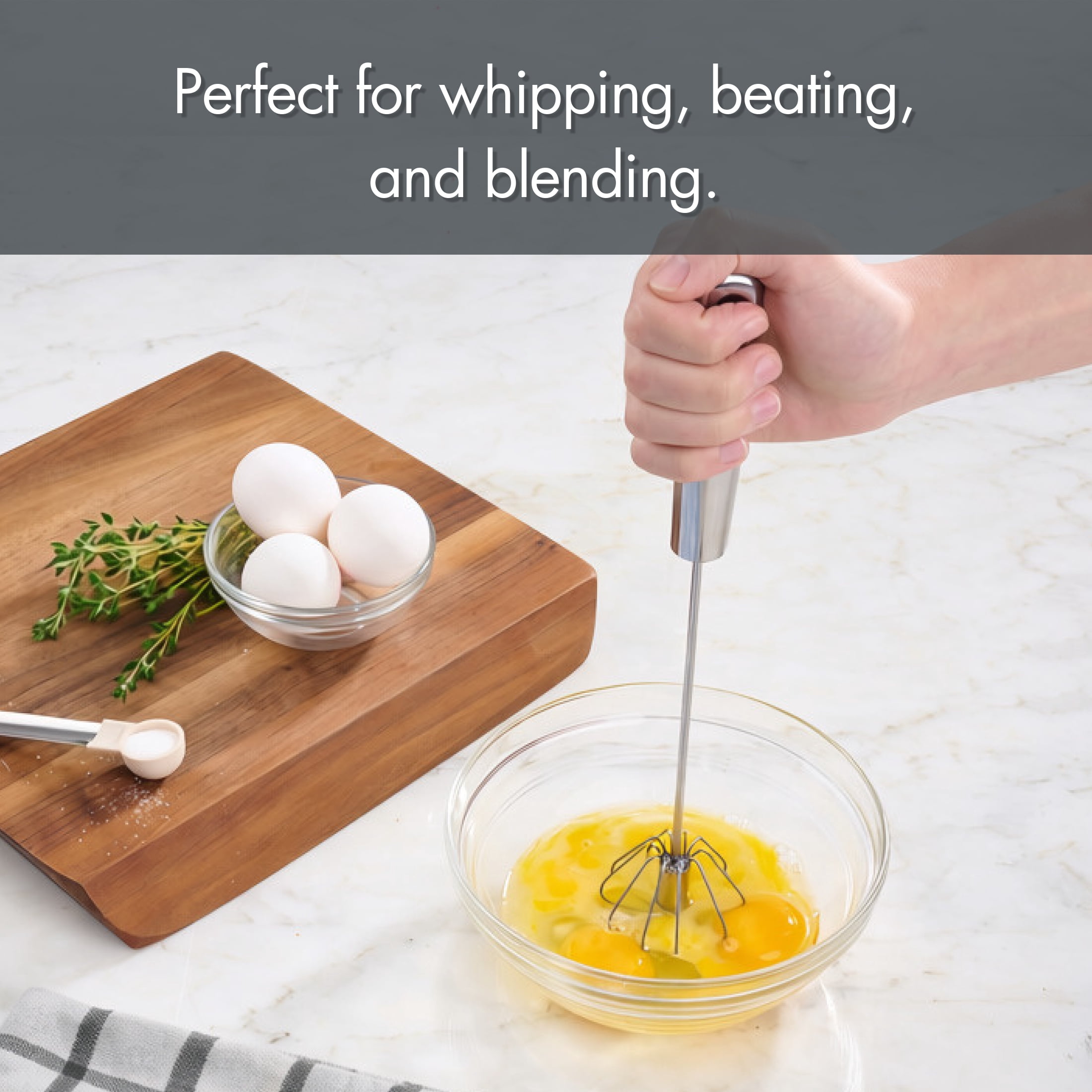 Mainstays Large Stainless Steel Push Whisk 12-Inch