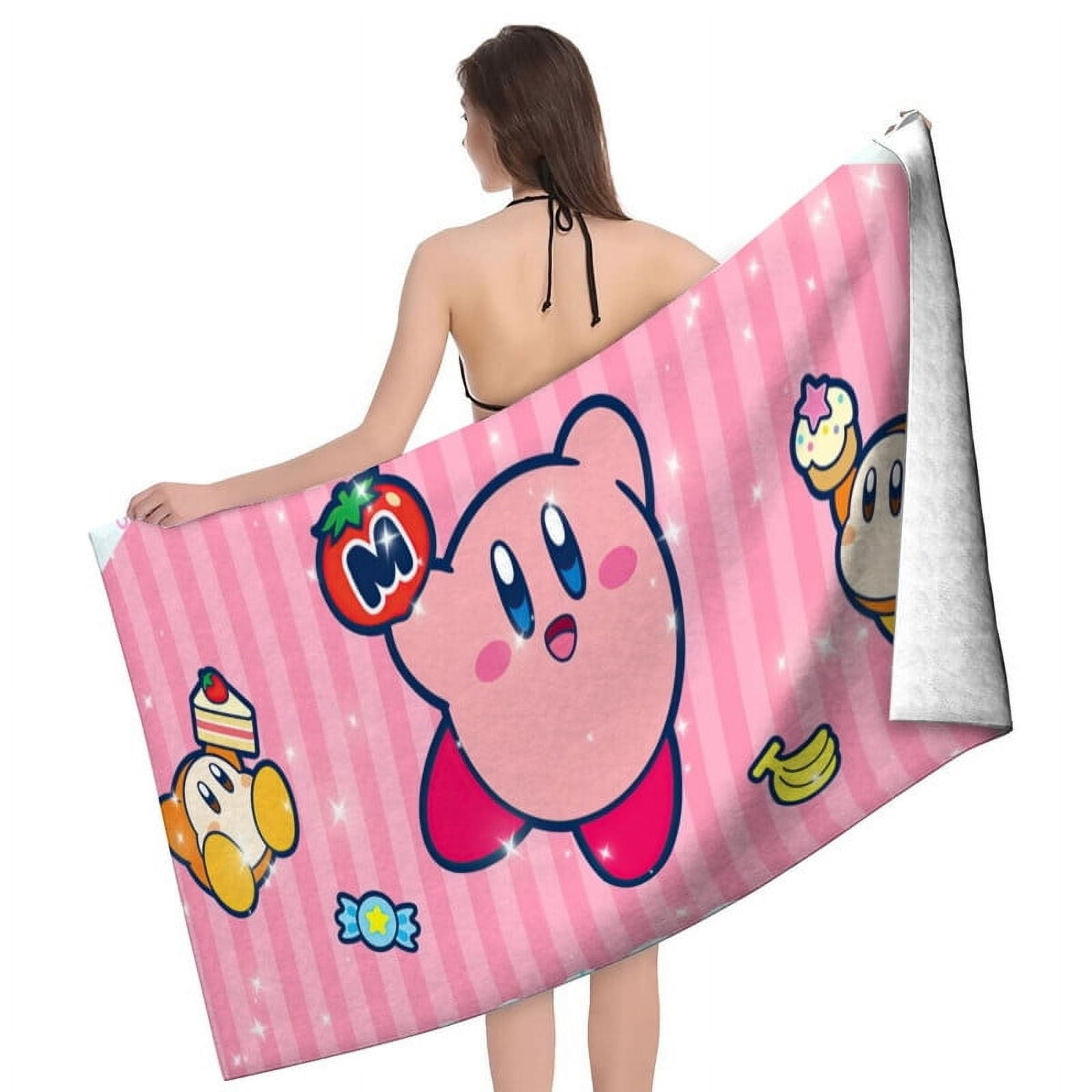 Kirby Gifts Beach Towel for Women Girl Birthday Inspired Fan Bath Outdoor Music Lover