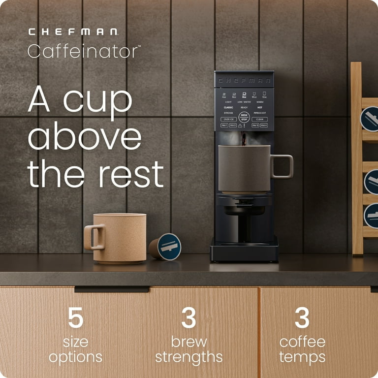 Chefman Caffeinator Single Serve Coffee Maker, 48 oz. Reservoir