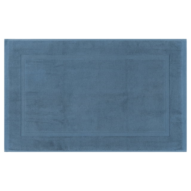 REGALWOVEN Alfombra de Baño de Algodón Reversible Suave y Esponjosa, Alfombra Absorbente para Hotel, Spa, Bañera, Color Azul Oscuro, 16" x 24"