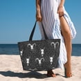 thumbnail image 5 of Large Beach Bags Water-resistant Sandproof - Gothic Style Cool Goat Skull_A Cute Beach Tote Bags for Women with Zipper, 5 of 6