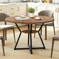 thumbnail image 4 of Costway 47" Round Dining Table for 4 with Storage Shelf, Wooden Tabletop, Metal Base, 4 of 10