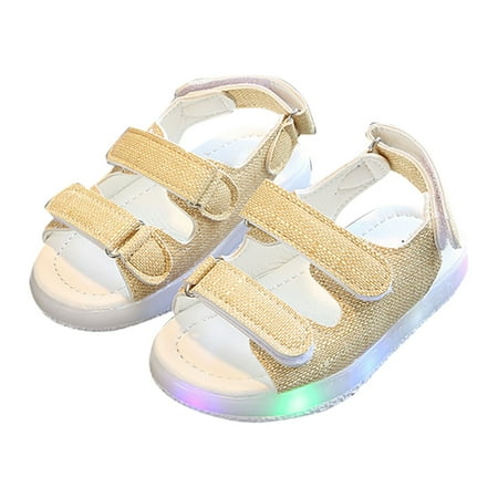 LNMQLPDBS Girls Sandal Dress Shoe for Toddler Little Kid Party School Shoe Baby Sandals LED Luminous Shoes Sneakers Pink Sandals for Kids