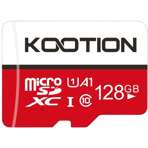 Carte Micro SD KOOTON 128 Go Micro SDXC UHS-I haute vitesse jusqu'à 80 Mo/s  Carte TF 128 Go Carte Mémoire U1, A1, C10, Full HD