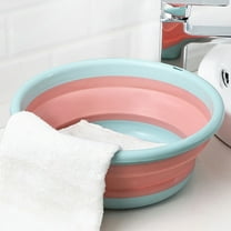 IBASETOY TPR Water Bucket 1Pcs Pink Foot Bath Basin For Travel Adventures
