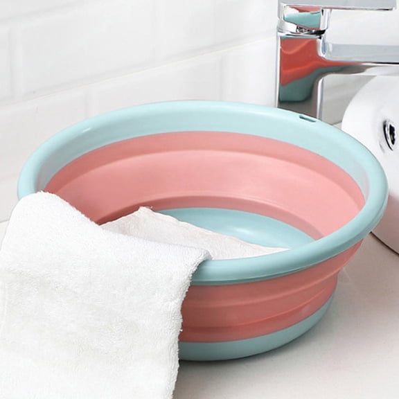 IBASETOY TPR Water Bucket 1Pcs Pink Foot Bath Basin For Travel Adventures