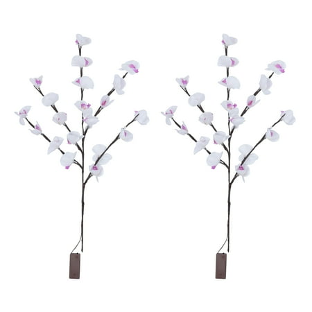 

NUOLUX 2pcs Phalaenopsis Branches LED Lamps Flower Arrangement Branch Light No Battery