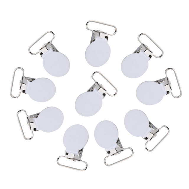 10 Uds. De tirantes redondos de 25mm, soporte para correa de chupete, suministros para hacer bricolaje (blanco)